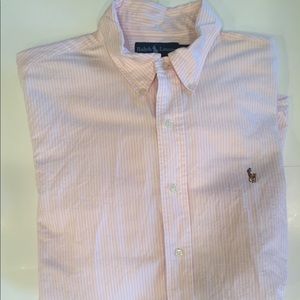 Men’s Ralph Lauren polo dress shirt large pink